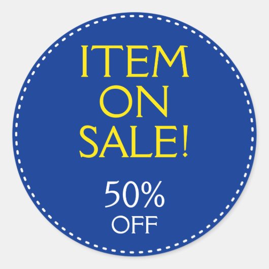 "POSITION AUF VERKAUF!" "50% ERMÄSSIGUNG" Rundaufk Runder Aufkleber (Vorderseite)