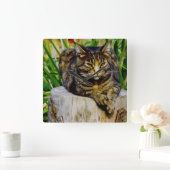 Position Cat Quadratische Wanduhr (Zuhause)
