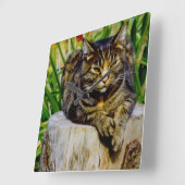 Position Cat Quadratische Wanduhr (Winkel)