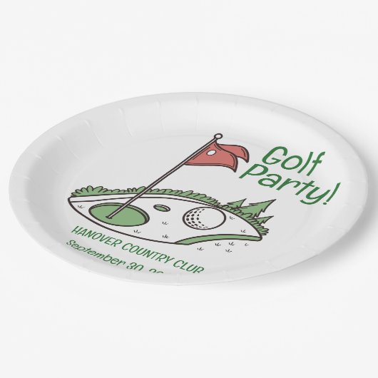 Position, Datum des benutzerdefinierten Party Pappteller (Schrägansicht)