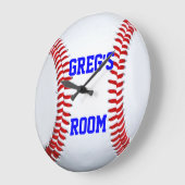 Position des benutzerdefinierten Namens Baseball W Große Wanduhr (Winkel)