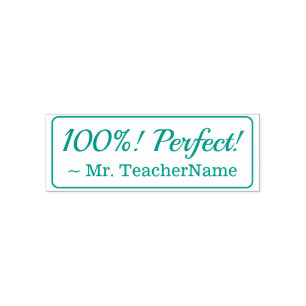 Positiv "100%! Perfekt!" + Benutzerdefinierter Ler Permastempel