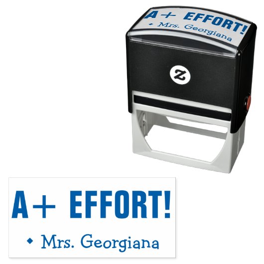 Positiv "A+ BEMÜHUNGEN!" Briefmarke aus Kautschuk Permastempel (Beispiel)