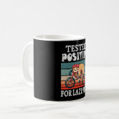 Positiv auf Faulheit Faulheit beim Fahrrad geteste Kaffeetasse (Vorderseite Links)