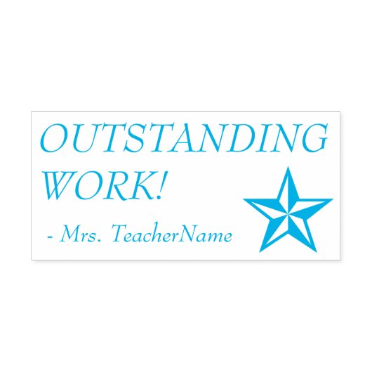 Positiv "AUSSTEHENDE ARBEIT!" Tutor Rubber Briefma Permastempel (Design)