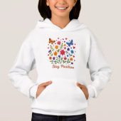 Positiv bleibe - Blume und Schmetterlinge Hoodie (Vorderseite)