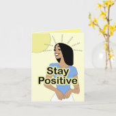 Positiv bleibe (Cartoon-Inspirationsratskarte) Karte (Gelbe Blume)