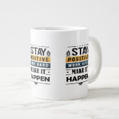 Positiv bleibe, hart arbeiten, es in die Tasse bri (Vorderseite Rechts)