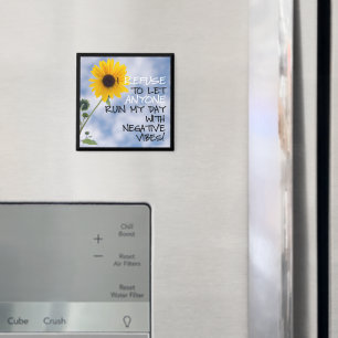 Positiv bleibe mit Sonnenblumen und Sky Foto Magnet