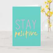 Positiv bleibe | Modern Good Vibes Aqua Pink Yello Karte (Gelbe Blume)
