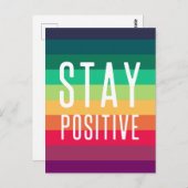 Positiv bleibe | Rainbow Modern Stripe Stilvolle L Postkarte (Vorne/Hinten)