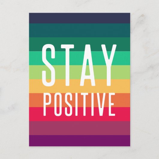 Positiv bleibe | Rainbow Modern Stripe Stilvolle L Postkarte (Vorderseite)