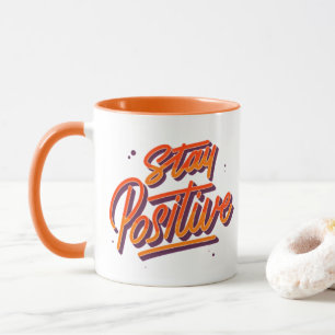 Positiv bleibe - Retro-Typografie-Tasse Tasse
