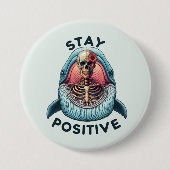 Positiv bleibe Skelett und Wal Button (Vorderseite)