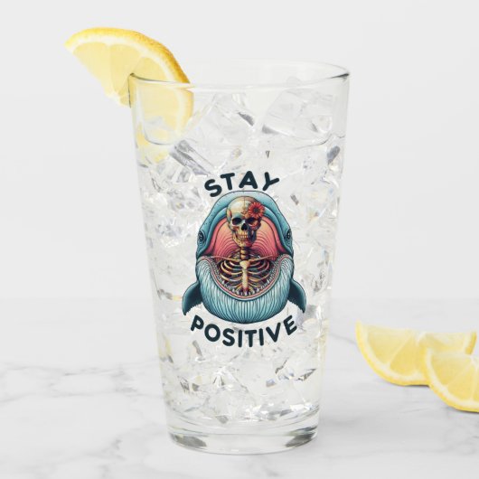 Positiv bleibe Skelett und Wal Glas (Vorderseite Ice)