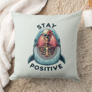 Positiv bleibe Skelett und Wal Kissen