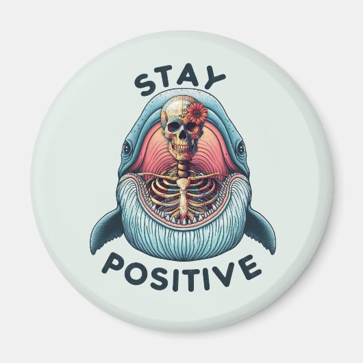 Positiv bleibe Skelett und Wal Magnet (Vorne)