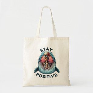 Positiv bleibe Skelett und Wal Tragetasche