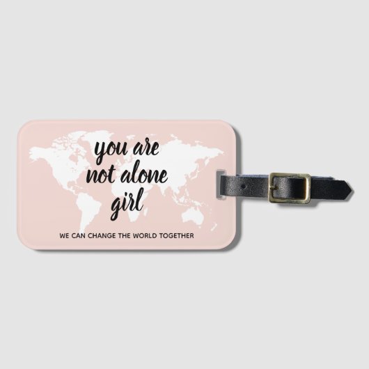 Positiv, dass Sie nicht allein Mädchen Motivation Gepäckanhänger (Vorderseite (Horizontal))
