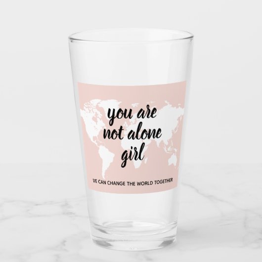 Positiv, dass Sie nicht allein Mädchen Motivation Glas (Vorderseite)