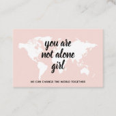 Positiv, dass Sie nicht allein Mädchen Motivation  Visitenkarte (Vorderseite)