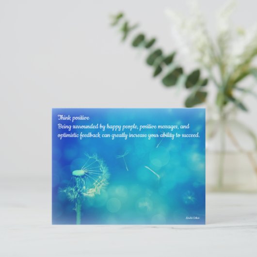 Positiv denken postkarte (Stehend Vorderseite)