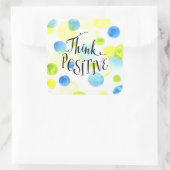 Positiv denken quadratischer aufkleber (Tasche)