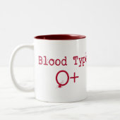 Positiv der Blutgruppe-O Zweifarbige Tasse (Links)