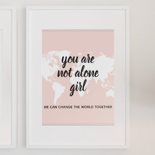 Positiv Du Bist Nicht Allein Mädchen Motivationszi Poster