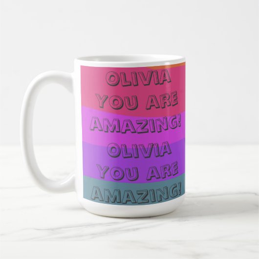Positiv ermutigend Cartoon Text farbig Kaffeetasse (Links)