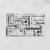 Positiv fasst Typografie ab Visitenkarte (Rückseite)