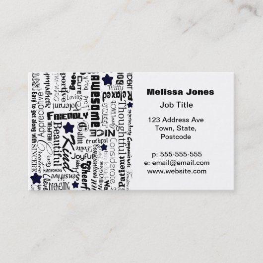 Positiv fasst Typografie ab Visitenkarte (Vorderseite)