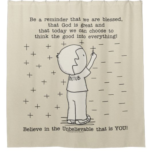 Positiv gesegnet duschvorhang (Vorderseite)