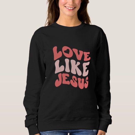 Positiv Katholisch Vorbereitend Retro Christlich L Sweatshirt (Vorderseite)