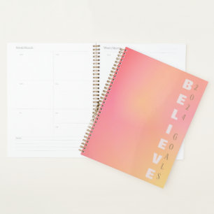 Positiv Pink Peach Gradient Ästhetik "Glauben" Planer
