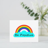 Positiv sein - LGBT-Regenbogen Postkarte (Stehend Vorderseite)