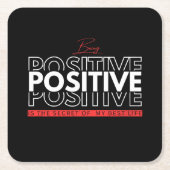 Positiv sein rechteckiger pappuntersetzer (Vorderseite)