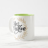positiv sein zweifarbige tasse (Vorderseite Links)