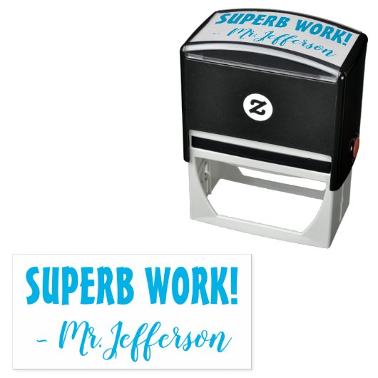 Positiv "SUPERB WORK!" + Benutzerdefinierter Tutor Permastempel (Beispiel)