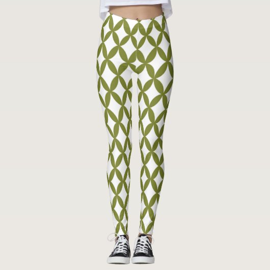 Positiv und Negativ Olive Green Leggings (Vorderseite)