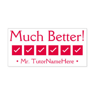 Positiv "Viel besser!" Lehrerin Rubber Briefmarke Permastempel