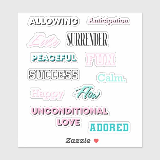 Positive 90er-Affirmation-Stickers Aufkleber (Blatt)