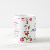 Positive Affirmation Flower Style Kaffeetasse (Mittel)