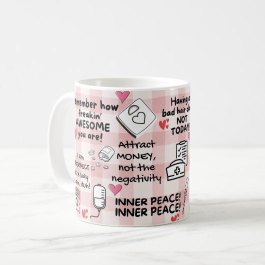 Positive Affirmation lizenzierte Practical Nurse T Kaffeetasse (Vorderseite Links)