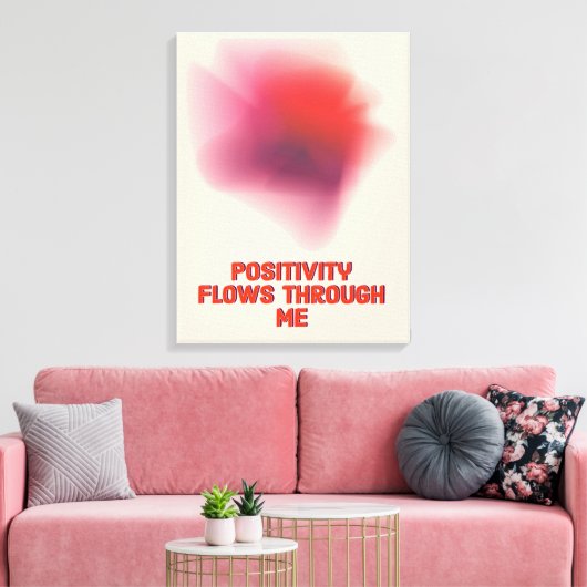Positive Affirmation - Positivität fließt durch mi Leinwanddruck (Insitu (Wohnzimmer))