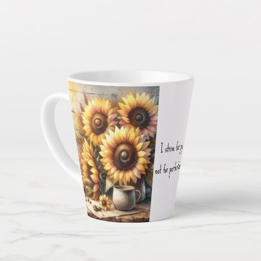 Positive affirmation Sunflowers Watercolor Art Milchtasse (Linke Ecke)