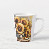 Positive affirmation Sunflowers Watercolor Art Milchtasse (Rechts)