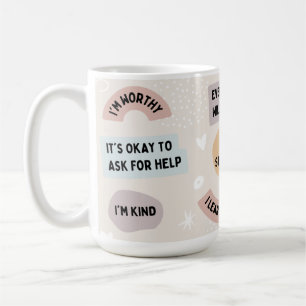 Positive Affirmationen 'Ich bin würdig' Psychische Kaffeetasse