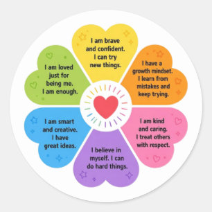 Positive Affirmationen Runder Aufkleber