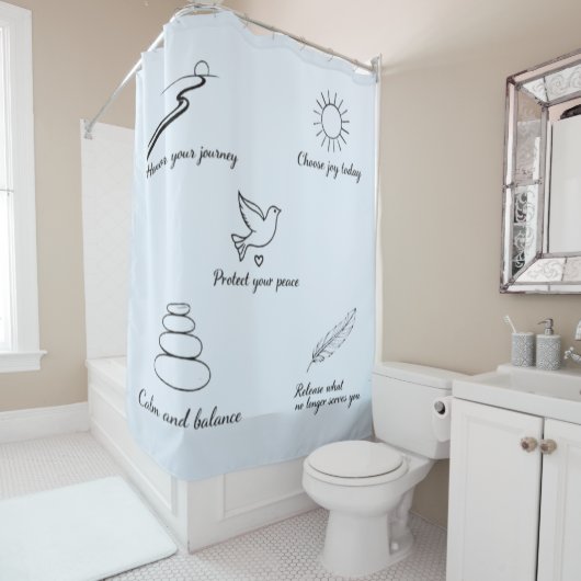 Positive Affirmations Duschvorhang (Beispiel)